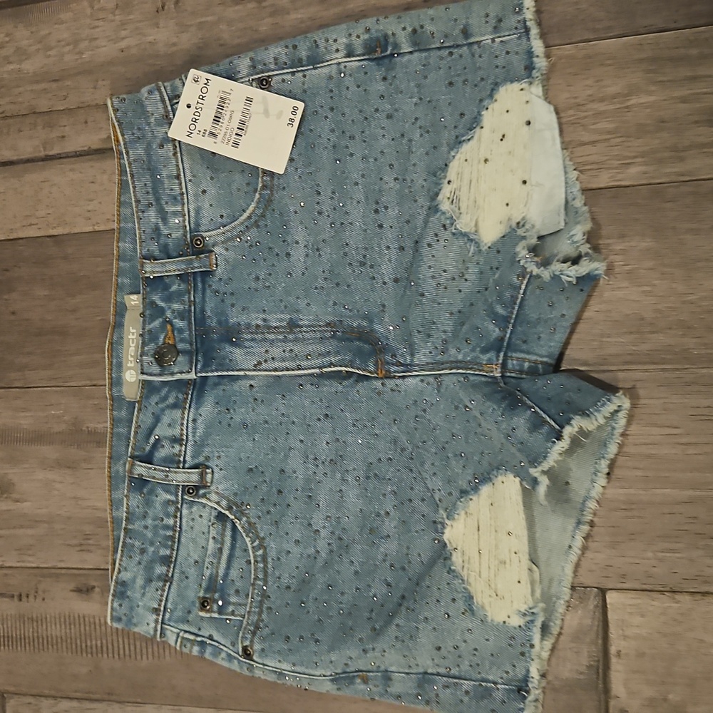 NWT Tractr Distressed Gemstone Jean Shorts - Girls Size 14